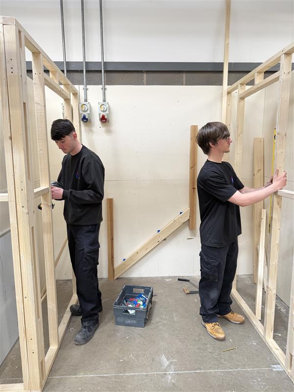 Aaron and Craig, Carpentry and Joinery Alumni Students